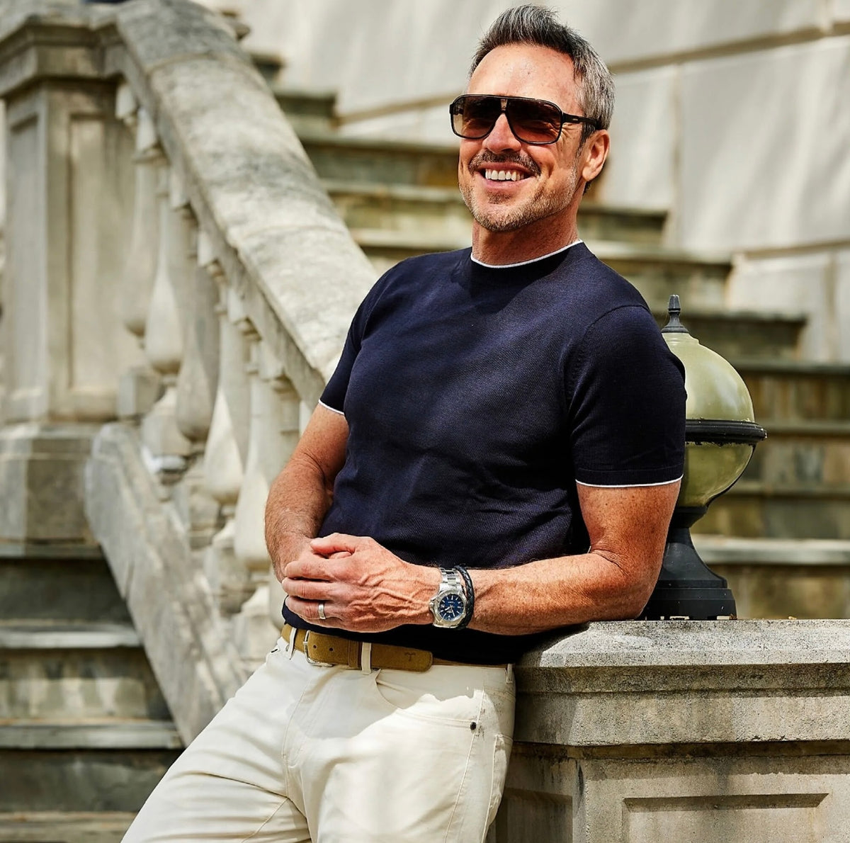 Amalfi Lux Tee-Navy