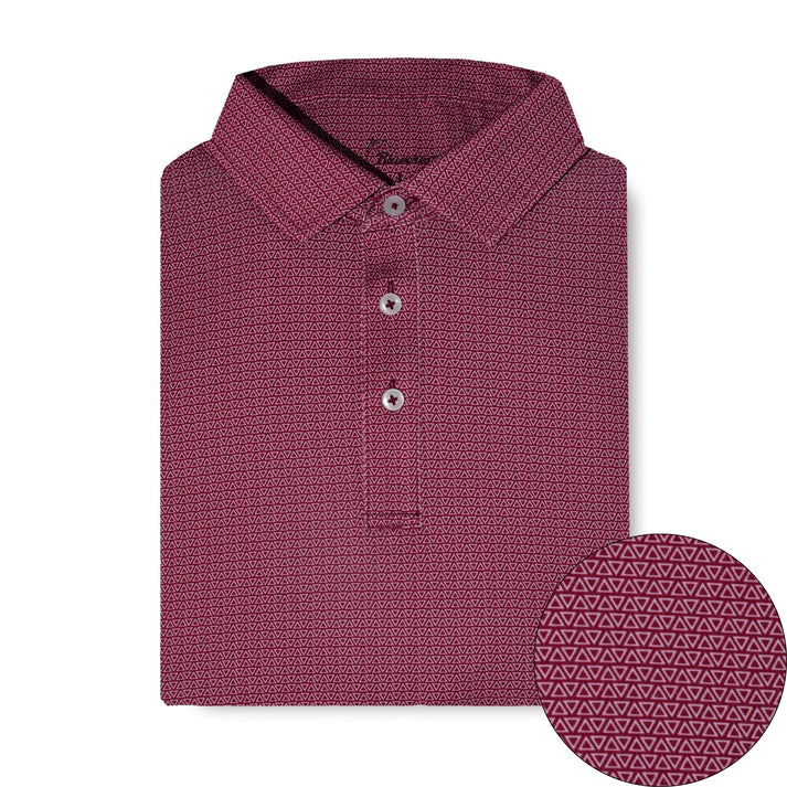 The Apex Print Performance Polo-Maroon