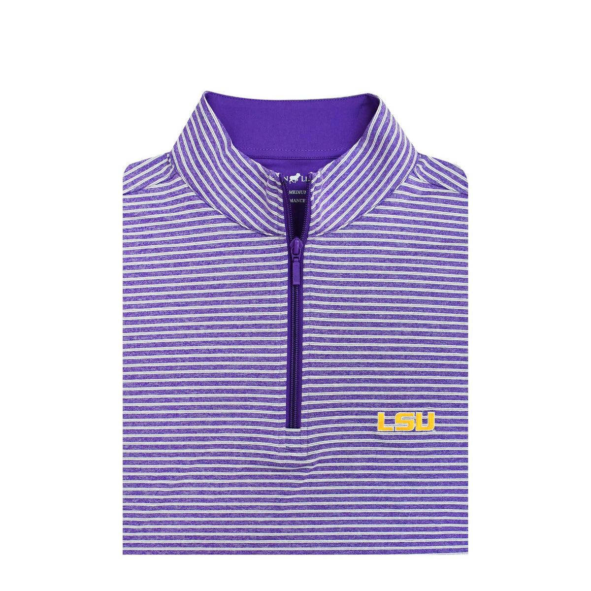 LSU Tigers Heather Stripe Pullover - Purple-Horn Legend