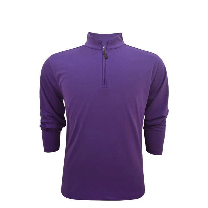 Lightweight Heathered Cotton Pullover-Purple