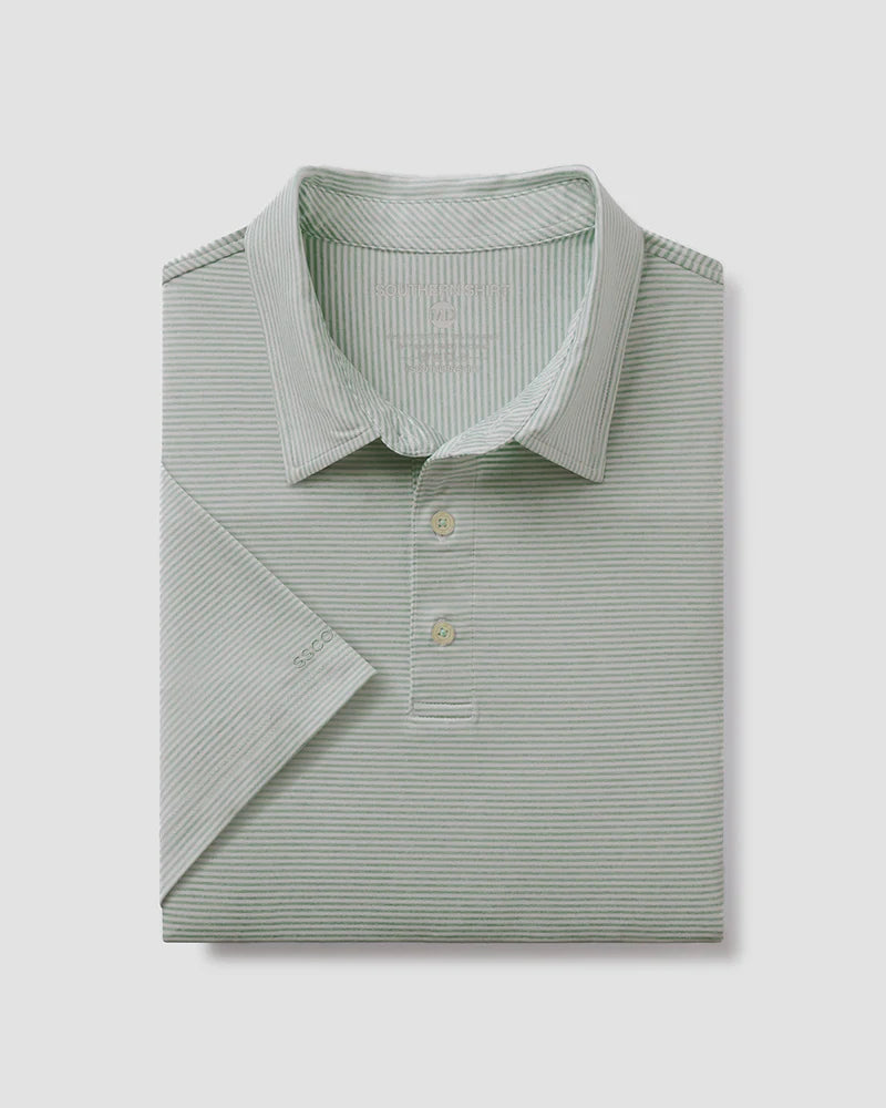 Heather Madison Stripe Polo - Dusty Olive