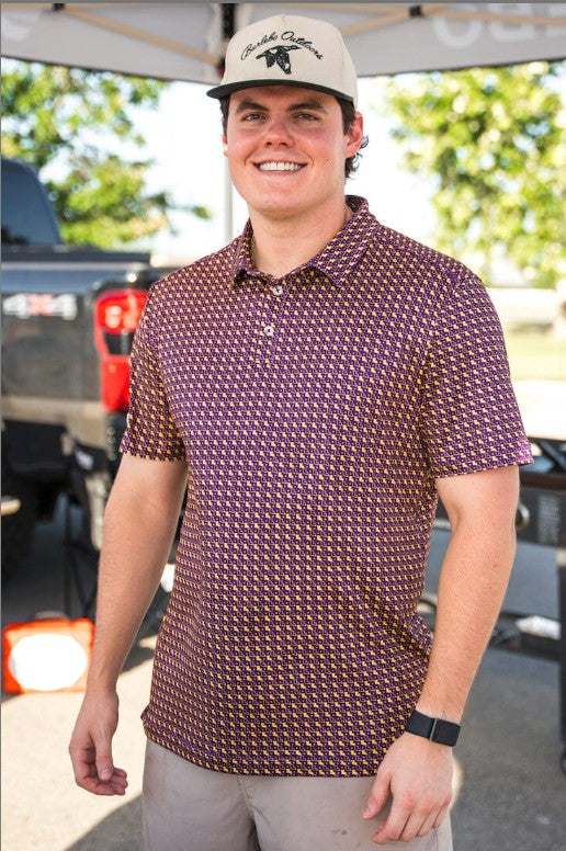Performance Polo-LA Purple and Gold