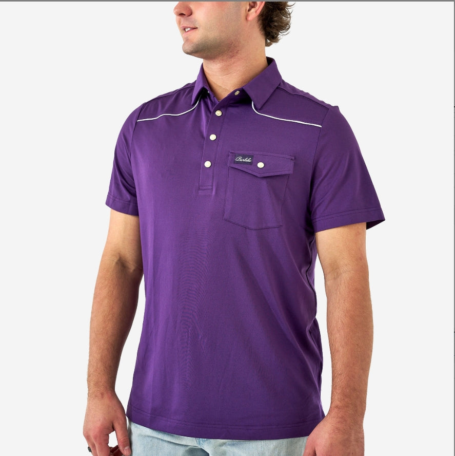 Pearl Snap Performance Polo-Purple