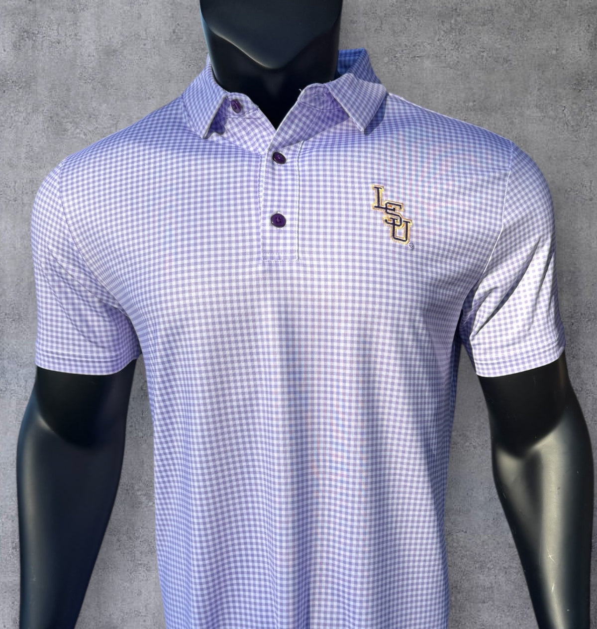 LSU Gingham Polo