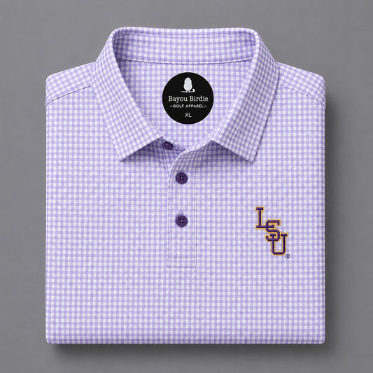 LSU Gingham Polo