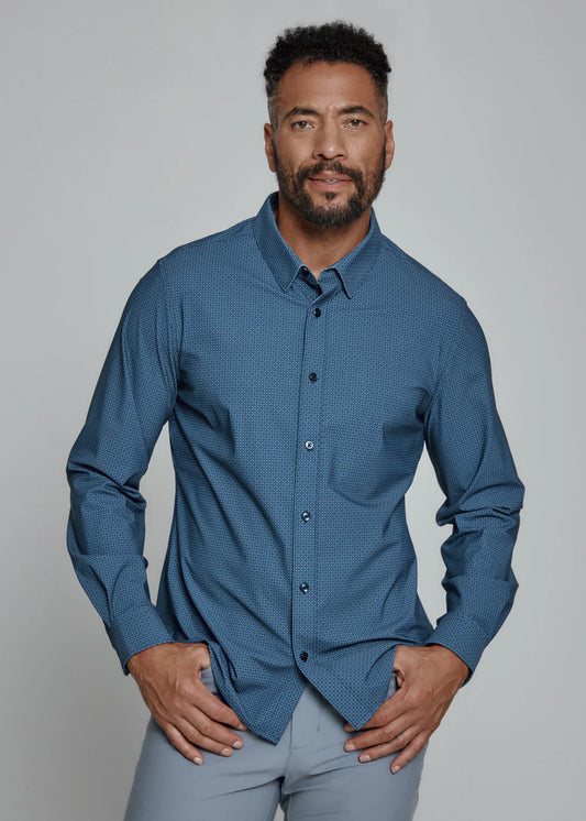 Affleck Long Sleeve Shirt-Navy