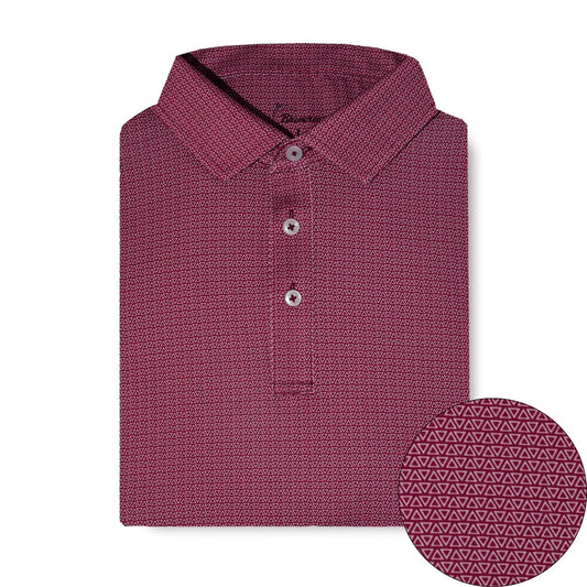The Apex Print Performance Polo-Maroon