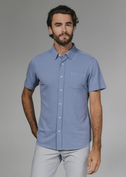 Bennet Seersucker Stretch Short Sleeve Shirt-THCLD