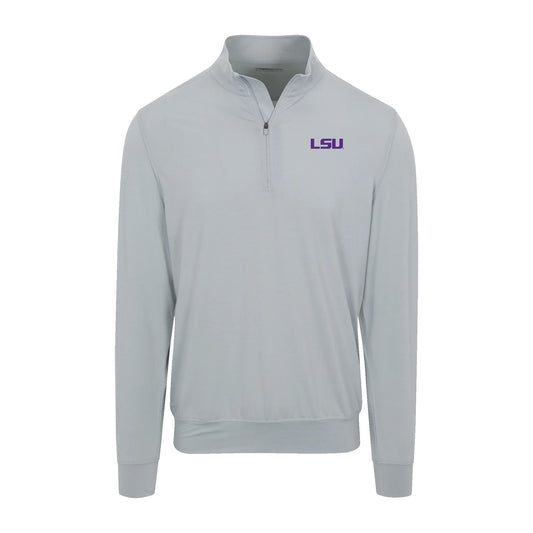 LSU Velocity Performance Quarter Zip-Light Grey