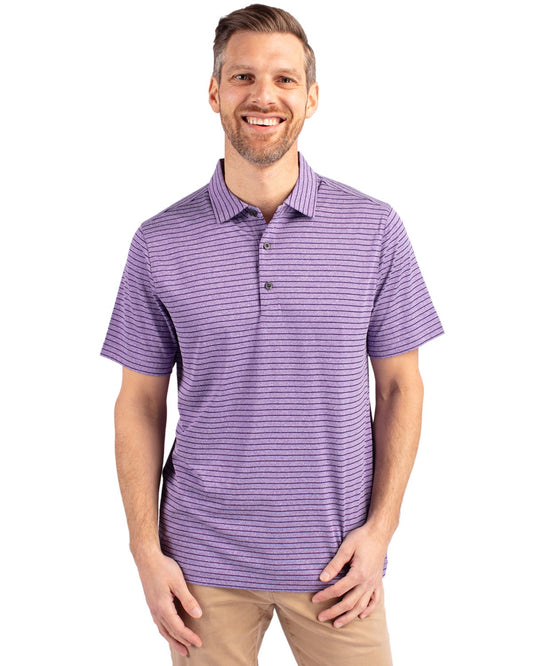Forge Eco Heather Stripe Recycled Polo-Vintage Tiger