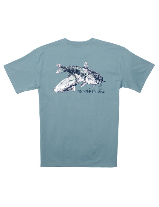 Mudcat SS Steel Blue Tee