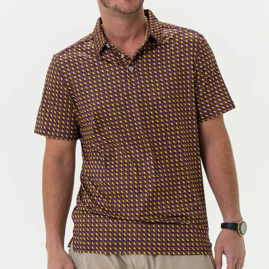 Performance Polo-LA Purple and Gold